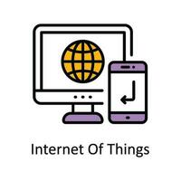 Internet Of Things Vector Fill outline Icon Design illustration. Smart Industries Symbol on White background EPS 10 File