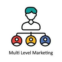 Multi Level Marketing Vector Fill outline Icon Design illustration. Digital Marketing  Symbol on White background EPS 10 File