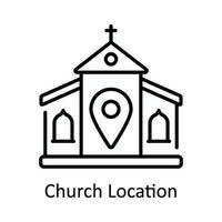 Church Location Vector  outline Icon Design illustration. Map and Navigation Symbol on White background EPS 10 File