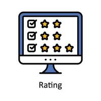 Rating Vector  Fill outline Icon Design illustration. Online streaming Symbol on White background EPS 10 File