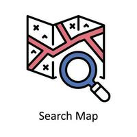 Search Map Vector Fill outline Icon Design illustration. Map and Navigation Symbol on White background EPS 10 File