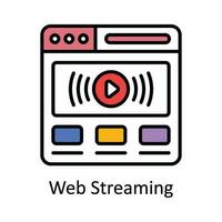 Web Streaming Vector  Fill outline Icon Design illustration. Online streaming Symbol on White background EPS 10 File
