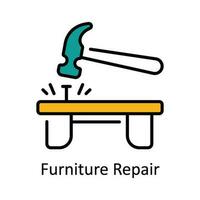 Furniture Repair Vector Fill outline Icon Design illustration. Home Repair And Maintenance Symbol on White background EPS 10 File