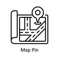 Map Pin Vector  outline Icon Design illustration. Map and Navigation Symbol on White background EPS 10 File