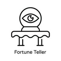 Fortune Teller Vector  outline Icon Design illustration. Astrology And Zodiac Signs Symbol on White background EPS 10 File