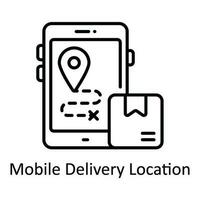 Mobile Delivery Location Vector  outline Icon Design illustration. Map and Navigation Symbol on White background EPS 10 File