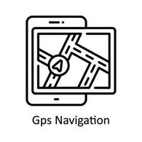 GPS navegación vector contorno icono diseño ilustración. mapa y navegación símbolo en blanco antecedentes eps 10 archivo