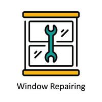 Window Repairing Vector Fill outline Icon Design illustration. Home Repair And Maintenance Symbol on White background EPS 10 File