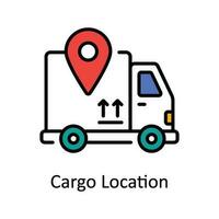 Cargo Location Vector Fill outline Icon Design illustration. Map and Navigation Symbol on White background EPS 10 File