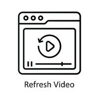 Refresh Video Vector   outline Icon Design illustration. Online streaming Symbol on White background EPS 10 File
