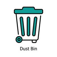 Dust Bin Vector Fill outline Icon Design illustration. Home Repair And Maintenance Symbol on White background EPS 10 File