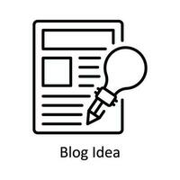 Blog Idea Vector   outline Icon Design illustration. Online streaming Symbol on White background EPS 10 File