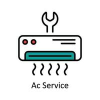 Ac Service Vector Fill outline Icon Design illustration. Home Repair And Maintenance Symbol on White background EPS 10 File