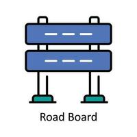 Road Board Vector Fill outline Icon Design illustration. Map and Navigation Symbol on White background EPS 10 File