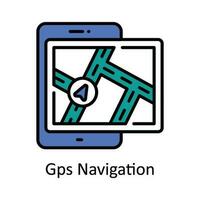 Gps Navigation Vector Fill outline Icon Design illustration. Map and Navigation Symbol on White background EPS 10 File