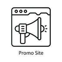 Promo Site Vector   outline Icon Design illustration. Online streaming Symbol on White background EPS 10 File