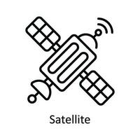 Satellite Vector  outline Icon Design illustration. Map and Navigation Symbol on White background EPS 10 File