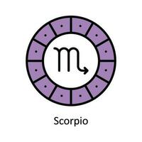 Scorpio Vector Fill outline Icon Design illustration. Astrology And Zodiac Signs Symbol on White background EPS 10 File
