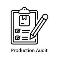 Production Audit Vector  outline Icon Design illustration. Smart Industries Symbol on White background EPS 10 File