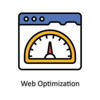 Web Optimization Vector Fill outline Icon Design illustration. Digital Marketing  Symbol on White background EPS 10 File