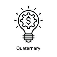 Quaternary Vector  outline Icon Design illustration. Smart Industries Symbol on White background EPS 10 File