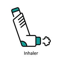 Inhaler Vector Fill outline Icon Design illustration. Pharmacy  Symbol on White background EPS 10 File