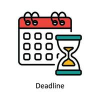 Deadline Vector Fill outline Icon Design illustration. Product Management Symbol on White background EPS 10 File