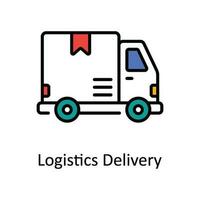 Logistics Delivery Vector Fill outline Icon Design illustration. Smart Industries Symbol on White background EPS 10 File