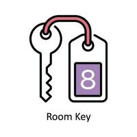 Room Key Vector Fill outline Icon Design illustration. Travel and Hotel Symbol on White background EPS 10 File