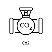 Co2 Vector  outline Icon Design illustration. Smart Industries Symbol on White background EPS 10 File