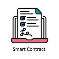 Smart Contract Vector Fill outline Icon Design illustration. Smart Industries Symbol on White background EPS 10 File