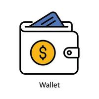 Wallet Vector Fill outline Icon Design illustration. Travel and Hotel Symbol on White background EPS 10 File