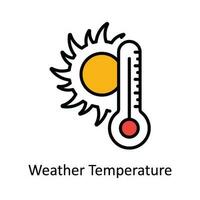 Weather Temperature Vector Fill outline Icon Design illustration. Travel and Hotel Symbol on White background EPS 10 File