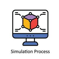 Simulation Process Vector Fill outline Icon Design illustration. Smart Industries Symbol on White background EPS 10 File