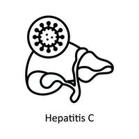 hepatitis C vector contorno icono diseño ilustración. farmacia símbolo en blanco antecedentes eps 10 archivo