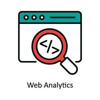 Web Analytics Vector Fill outline Icon Design illustration. Digital Marketing  Symbol on White background EPS 10 File