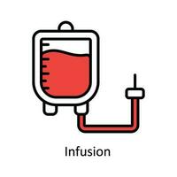 infusión vector llenar contorno icono diseño ilustración. farmacia símbolo en blanco antecedentes eps 10 archivo
