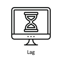 Lag Vector   outline Icon Design illustration. Online streaming Symbol on White background EPS 10 File