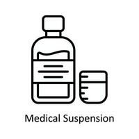 Medical Suspension Vector  outline Icon Design illustration. Pharmacy  Symbol on White background EPS 10 File