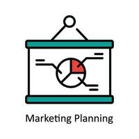 Marketing Planning Vector Fill outline Icon Design illustration. Digital Marketing  Symbol on White background EPS 10 File