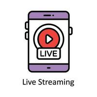 Live Streaming Vector  Fill outline Icon Design illustration. Online streaming Symbol on White background EPS 10 File