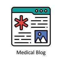Medical Blog Vector  Fill outline Icon Design illustration. Online streaming Symbol on White background EPS 10 File