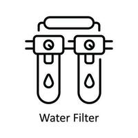 Water Filter Vector  outline Icon Design illustration. Home Repair And Maintenance Symbol on White background EPS 10 File