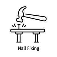 Nail Fixing Vector  outline Icon Design illustration. Home Repair And Maintenance Symbol on White background EPS 10 File