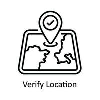 Verify Location Vector  outline Icon Design illustration. Map and Navigation Symbol on White background EPS 10 File