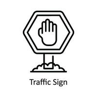 Traffic Sign Vector  outline Icon Design illustration. Map and Navigation Symbol on White background EPS 10 File