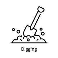 Digging Vector  outline Icon Design illustration. Home Repair And Maintenance Symbol on White background EPS 10 File