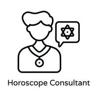 Horoscope Consultant Vector  outline Icon Design illustration. Astrology And Zodiac Signs Symbol on White background EPS 10 File