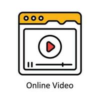 Online Video Vector  Fill outline Icon Design illustration. Online streaming Symbol on White background EPS 10 File