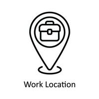 Work Location Vector  outline Icon Design illustration. Map and Navigation Symbol on White background EPS 10 File
